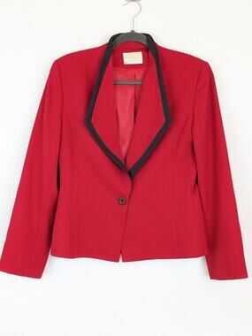 Vintage Pendleton Blazer Jacket Virgin Wool 60s 70s Retro Red Black Size 6